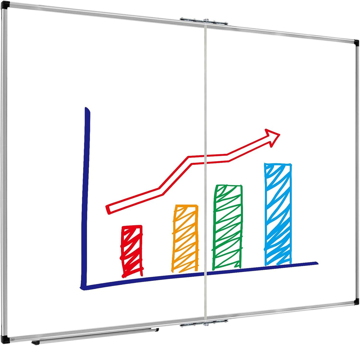 Magnetic Dry Erase Board/Whiteboard, 36 X 24 Inches Double Sided White Board, Silver Aluminium Frame