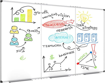 Magnetic Dry Erase Board/Whiteboard, 36 X 24 Inches Double Sided White Board, Silver Aluminium Frame