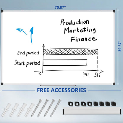 Magnetic Dry Erase Board/Whiteboard, 36 X 24 Inches Double Sided White Board, Silver Aluminium Frame