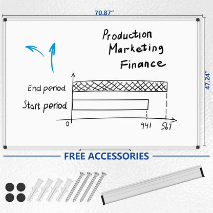 Magnetic Dry Erase Board/Whiteboard, 36 X 24 Inches Double Sided White Board, Silver Aluminium Frame