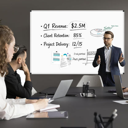 Magnetic Dry Erase Board/Whiteboard, 36 X 24 Inches Double Sided White Board, Silver Aluminium Frame