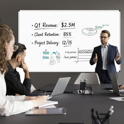 Magnetic Dry Erase Board/Whiteboard, 36 X 24 Inches Double Sided White Board, Silver Aluminium Frame