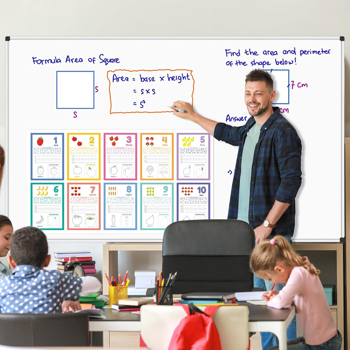Magnetic Dry Erase Board/Whiteboard, 36 X 24 Inches Double Sided White Board, Silver Aluminium Frame