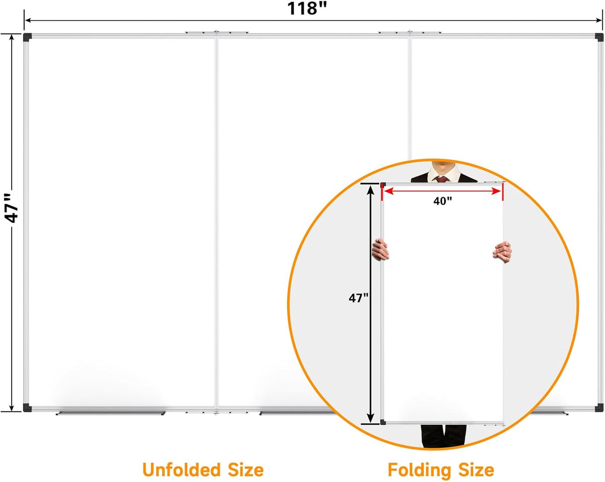 Magnetic Dry Erase Board/Whiteboard, 36 X 24 Inches Double Sided White Board, Silver Aluminium Frame