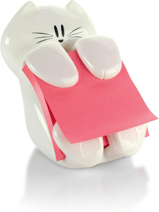 Note Dispenser, White Cat Design, 1 Dispenser, 1 Pad, 45 Sheets