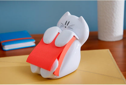 Note Dispenser, White Cat Design, 1 Dispenser, 1 Pad, 45 Sheets