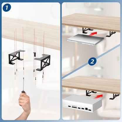 Under Desk Laptop Mount, Metal Under Desk Shelf Holder