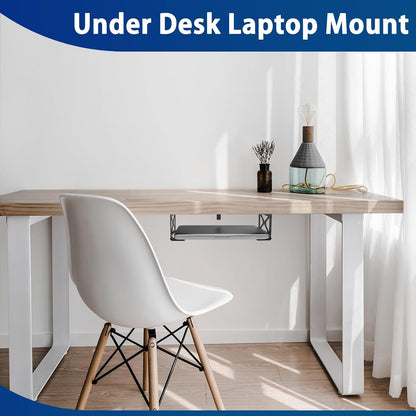 Under Desk Laptop Mount, Metal Under Desk Shelf Holder
