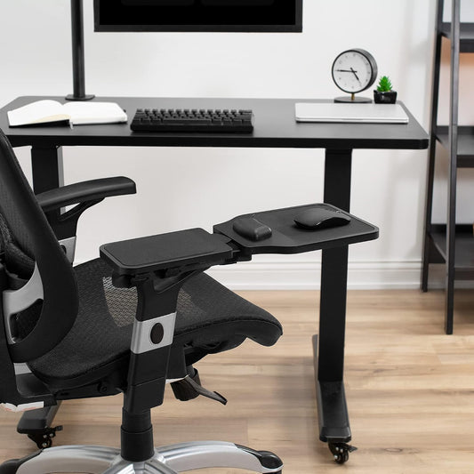 Black Wooden Arm Rest Mouse Pad with Wrist Cushion, MOUNT-MS02D