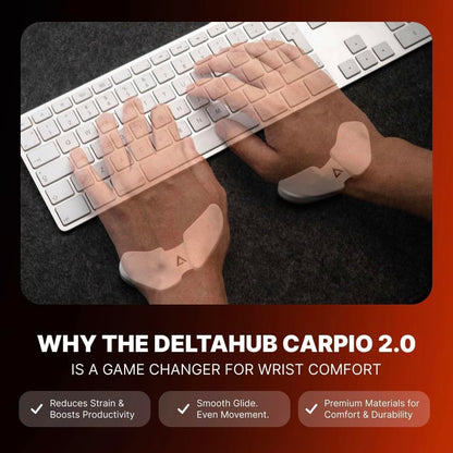 Carpio 2.0 - Right-Handed Truly Ergonomic Wrist Rest for Mouse, Carpal Tunnel Support, Pain Relief, Anti-Fatigue, Easy Glide, Sleek, Office, Computer, Laptop, Gaming - Large, Black