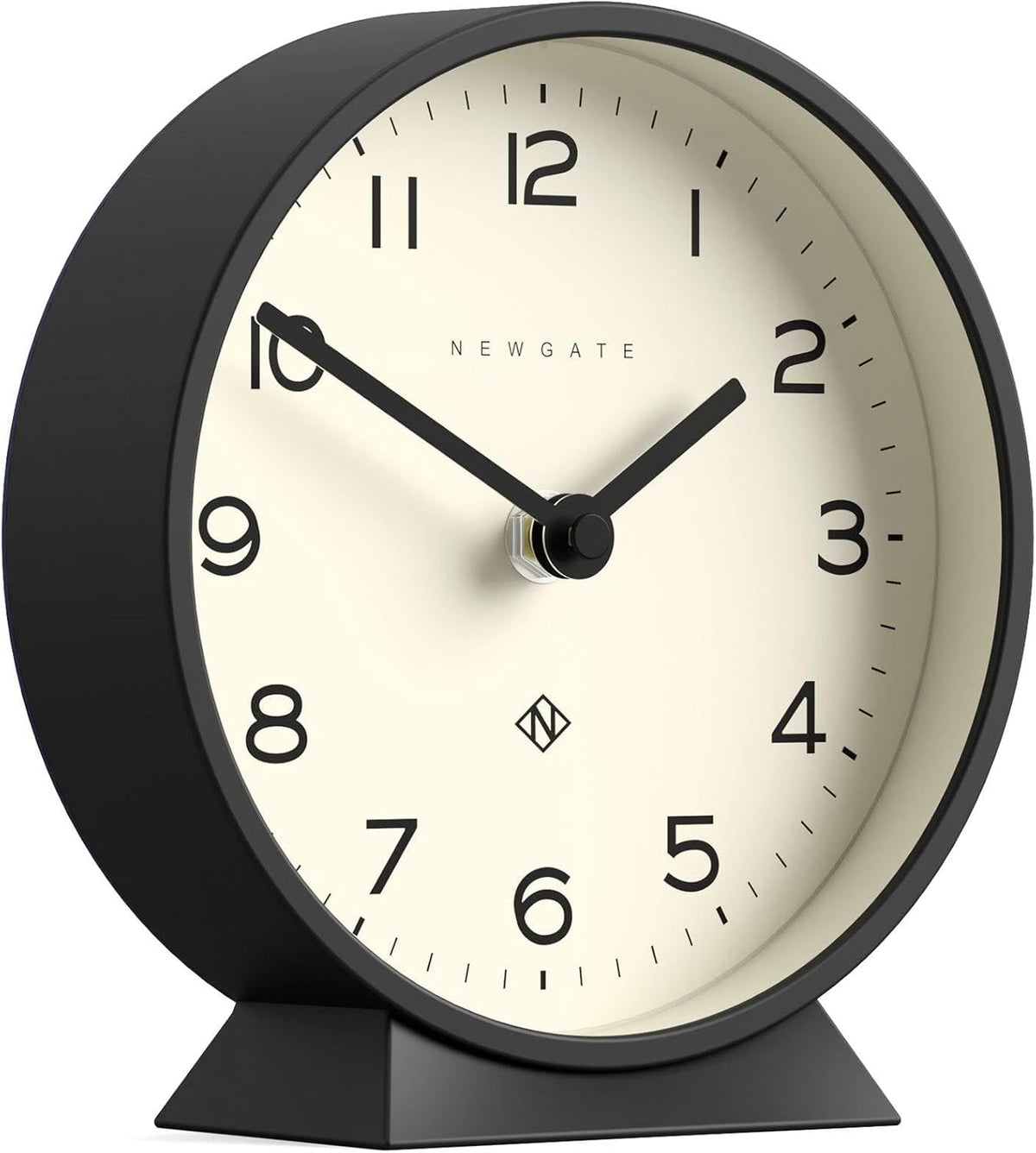 ® M Mantel Echo Desk Clock | Modern Round Design | Black | Easy to Read Numbers | Contemporary Style for Desk, Table, Shelf or Bedside