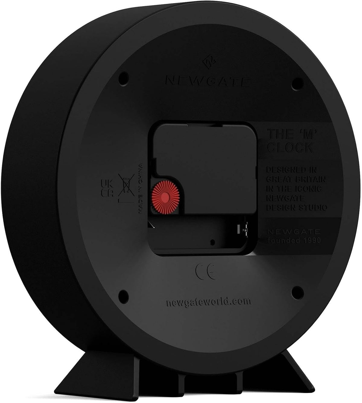 ® M Mantel Echo Desk Clock | Modern Round Design | Black | Easy to Read Numbers | Contemporary Style for Desk, Table, Shelf or Bedside