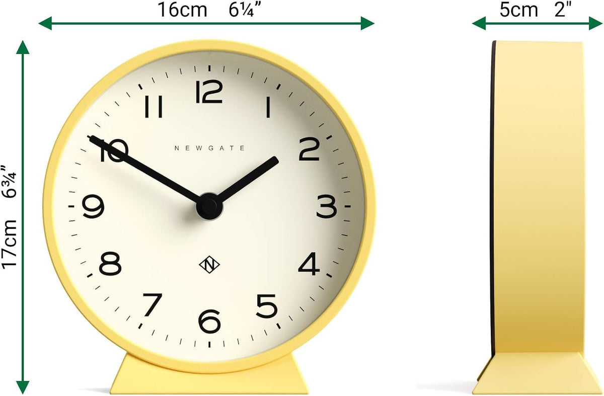 ® M Mantel Echo Desk Clock | Modern Round Design | Black | Easy to Read Numbers | Contemporary Style for Desk, Table, Shelf or Bedside