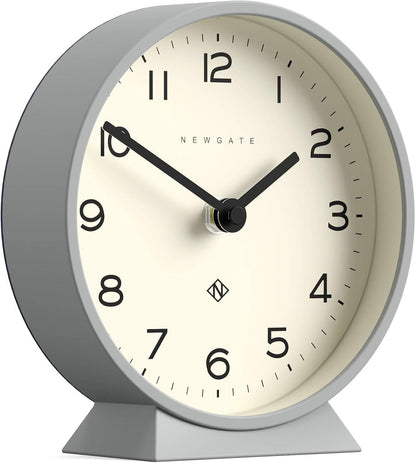 ® M Mantel Echo Desk Clock | Modern Round Design | Black | Easy to Read Numbers | Contemporary Style for Desk, Table, Shelf or Bedside