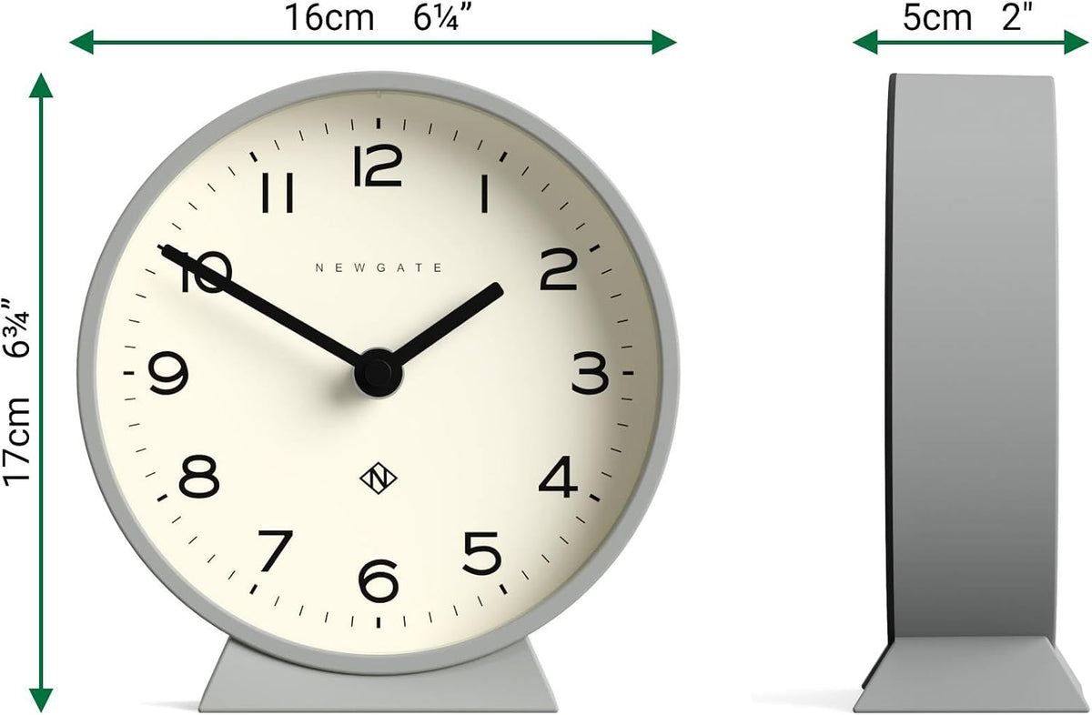 ® M Mantel Echo Desk Clock | Modern Round Design | Black | Easy to Read Numbers | Contemporary Style for Desk, Table, Shelf or Bedside