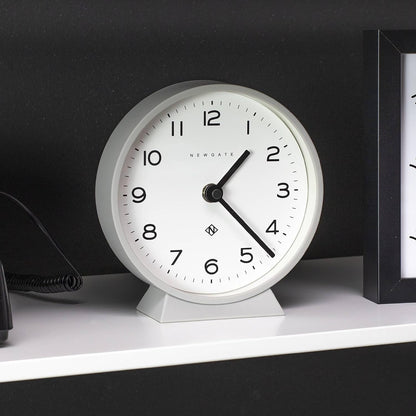 ® M Mantel Echo Desk Clock | Modern Round Design | Black | Easy to Read Numbers | Contemporary Style for Desk, Table, Shelf or Bedside