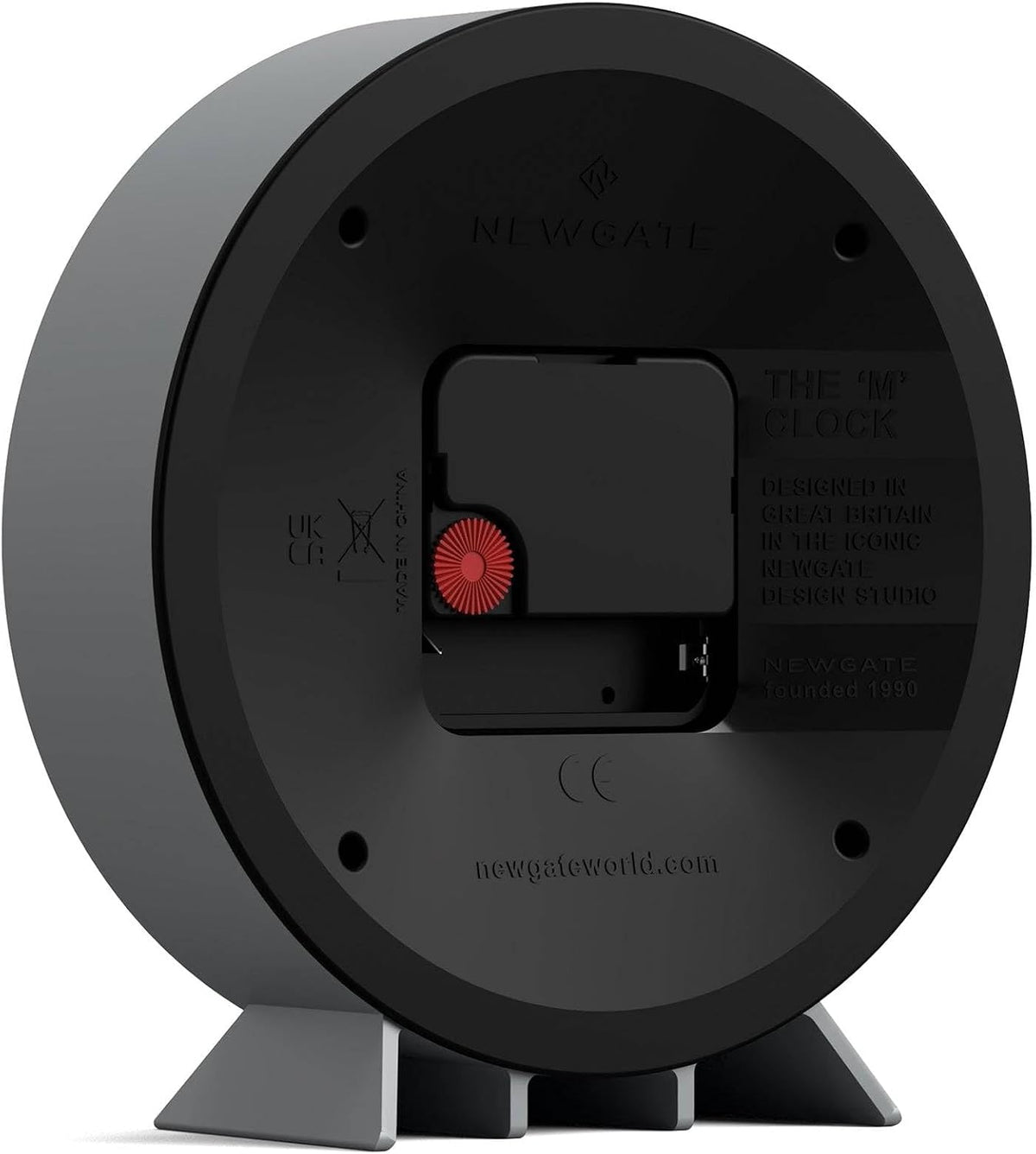 ® M Mantel Echo Desk Clock | Modern Round Design | Black | Easy to Read Numbers | Contemporary Style for Desk, Table, Shelf or Bedside