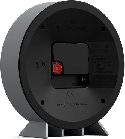 ® M Mantel Echo Desk Clock | Modern Round Design | Black | Easy to Read Numbers | Contemporary Style for Desk, Table, Shelf or Bedside