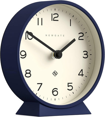 ® M Mantel Echo Desk Clock | Modern Round Design | Black | Easy to Read Numbers | Contemporary Style for Desk, Table, Shelf or Bedside