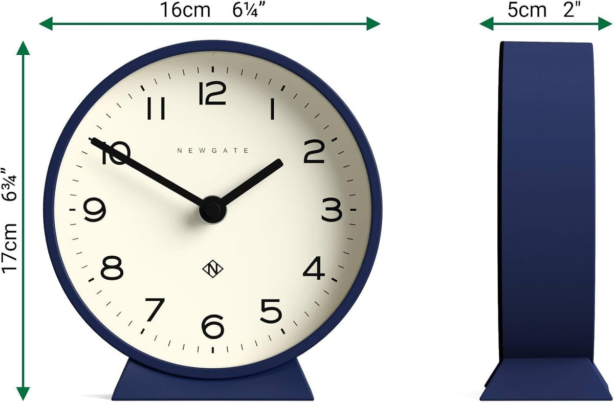 ® M Mantel Echo Desk Clock | Modern Round Design | Black | Easy to Read Numbers | Contemporary Style for Desk, Table, Shelf or Bedside