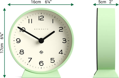 ® M Mantel Echo Desk Clock | Modern Round Design | Black | Easy to Read Numbers | Contemporary Style for Desk, Table, Shelf or Bedside