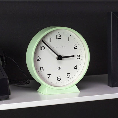 ® M Mantel Echo Desk Clock | Modern Round Design | Black | Easy to Read Numbers | Contemporary Style for Desk, Table, Shelf or Bedside