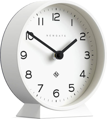 ® M Mantel Echo Desk Clock | Modern Round Design | Black | Easy to Read Numbers | Contemporary Style for Desk, Table, Shelf or Bedside
