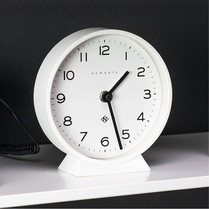 ® M Mantel Echo Desk Clock | Modern Round Design | Black | Easy to Read Numbers | Contemporary Style for Desk, Table, Shelf or Bedside