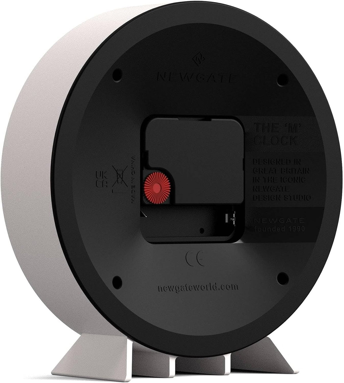 ® M Mantel Echo Desk Clock | Modern Round Design | Black | Easy to Read Numbers | Contemporary Style for Desk, Table, Shelf or Bedside