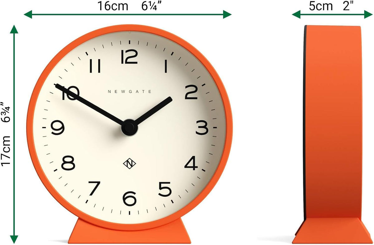 ® M Mantel Echo Desk Clock | Modern Round Design | Black | Easy to Read Numbers | Contemporary Style for Desk, Table, Shelf or Bedside