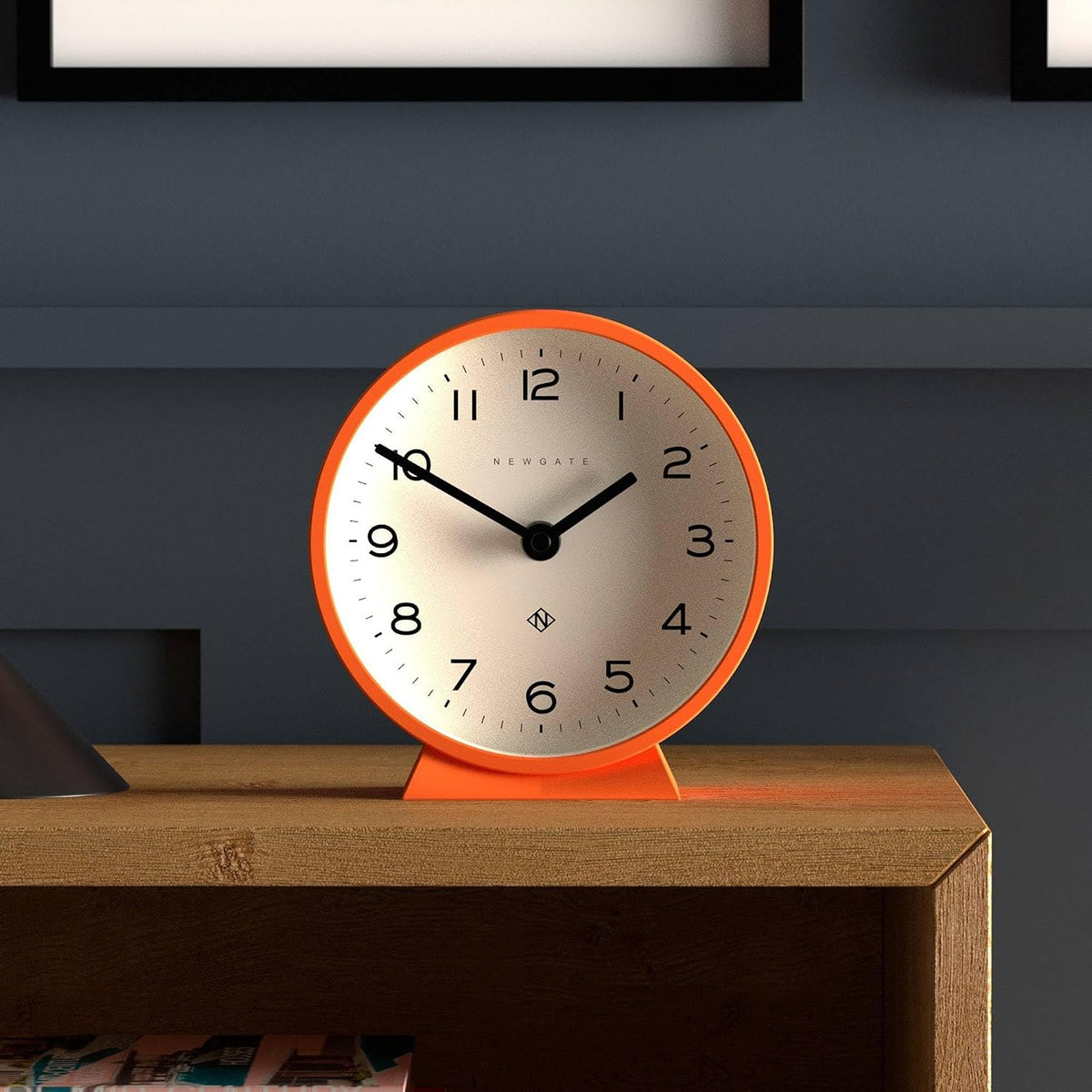 ® M Mantel Echo Desk Clock | Modern Round Design | Black | Easy to Read Numbers | Contemporary Style for Desk, Table, Shelf or Bedside