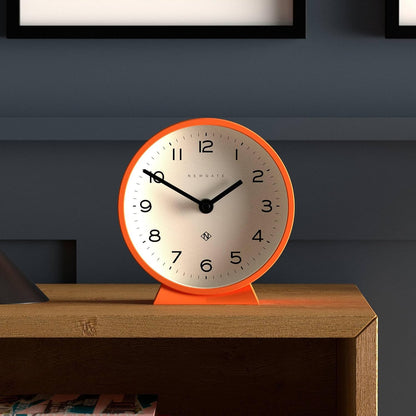 ® M Mantel Echo Desk Clock | Modern Round Design | Black | Easy to Read Numbers | Contemporary Style for Desk, Table, Shelf or Bedside