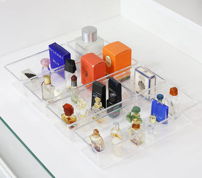 Clear Desk Drawer Organizer, Assorted Sizes, 6 Packs