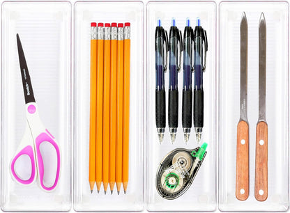 Clear Desk Drawer Organizer, Assorted Sizes, 6 Packs