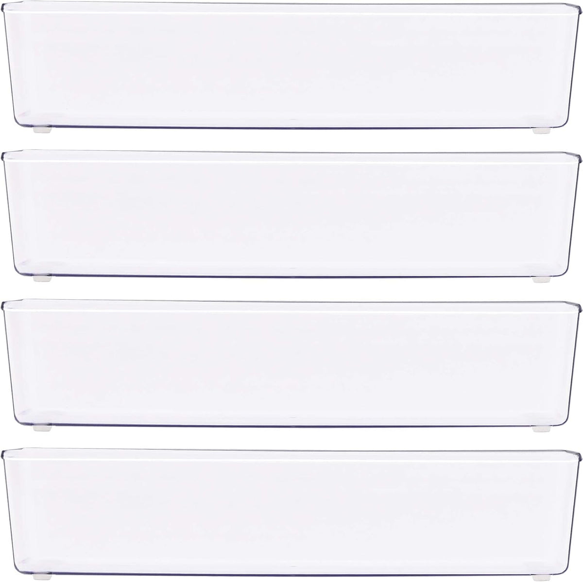 Clear Desk Drawer Organizer, Assorted Sizes, 6 Packs