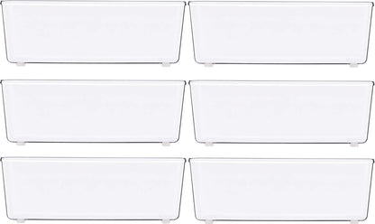 Clear Desk Drawer Organizer, Assorted Sizes, 6 Packs