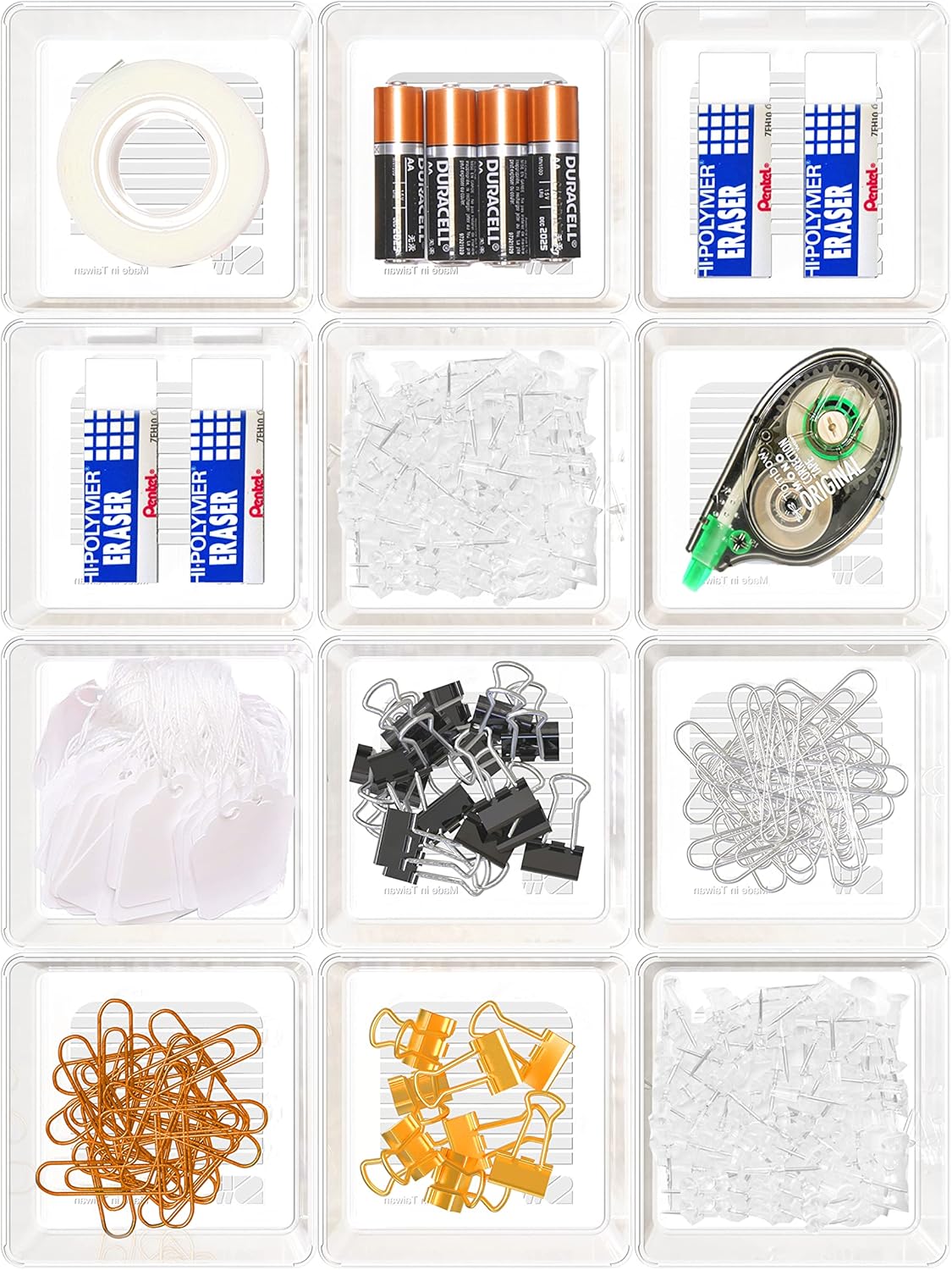 Clear Desk Drawer Organizer, Assorted Sizes, 6 Packs