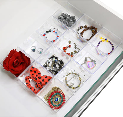 Clear Desk Drawer Organizer, Assorted Sizes, 6 Packs