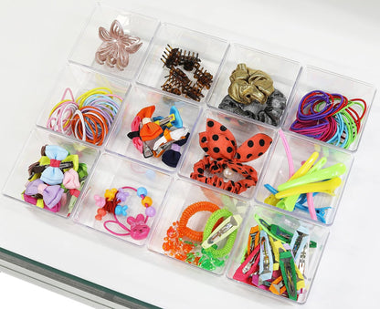 Clear Desk Drawer Organizer, Assorted Sizes, 6 Packs
