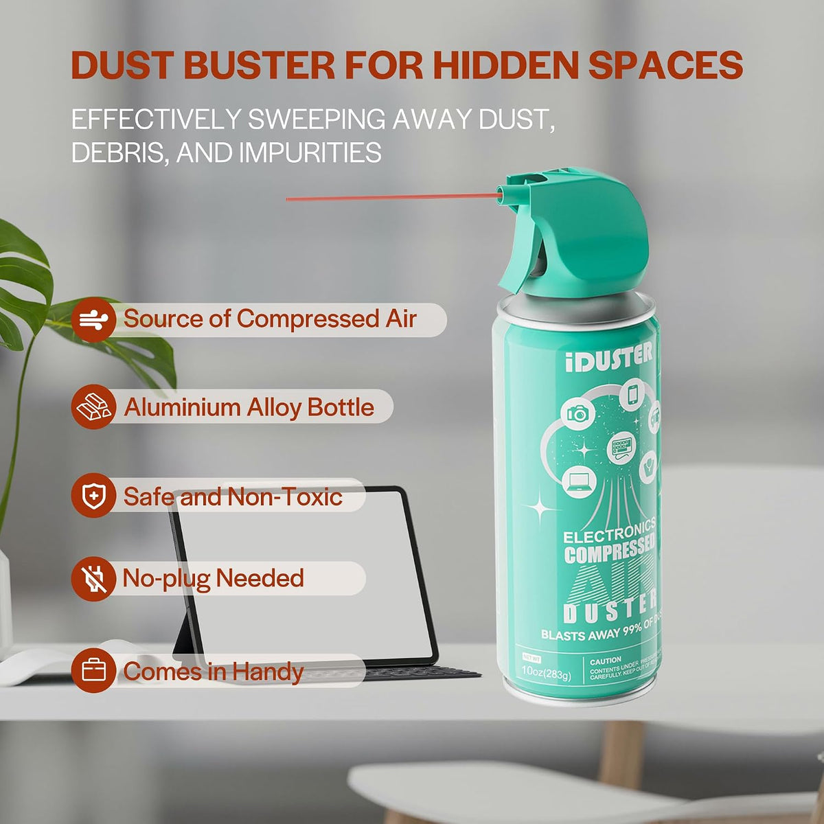 Keyboard Cleaner Air Spray - Canned Air for PS5, Computer, PC, Keyboard, Electronics, 3PCS(10oz)