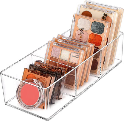 Acrylic Organizers, Bathroom Organizer for Drawer, Cosmetic Display Cases for Vanity, Countertop, Desk, Kitchen, and Makeup Storage, 3-Section
