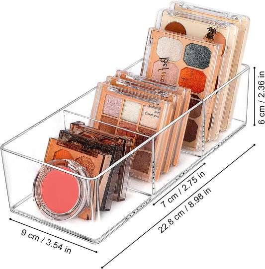 Acrylic Organizers, Bathroom Organizer for Drawer, Cosmetic Display Cases for Vanity, Countertop, Desk, Kitchen, and Makeup Storage, 3-Section