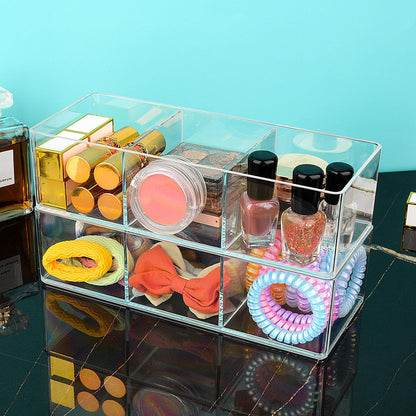 Acrylic Organizers, Bathroom Organizer for Drawer, Cosmetic Display Cases for Vanity, Countertop, Desk, Kitchen, and Makeup Storage, 3-Section
