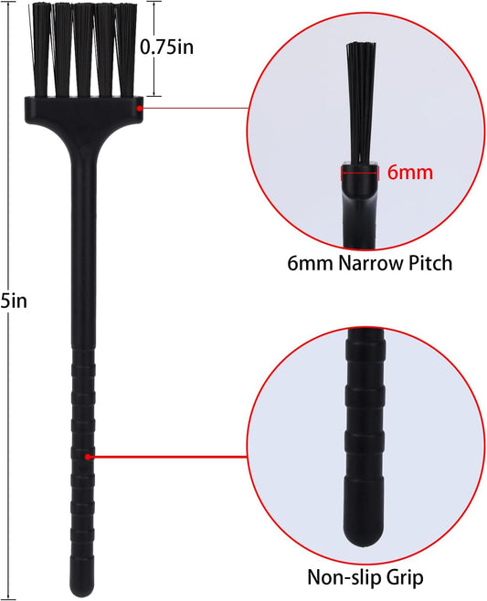 Detail Cleaning Brush 6-Pack, Nylon Bristle Tool for Grinders & Keyboards