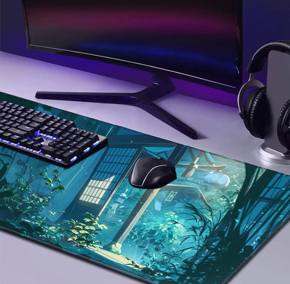 Retro American Flag XL Gaming Mouse Pad with Stitching Edge Laptop Desk Mat