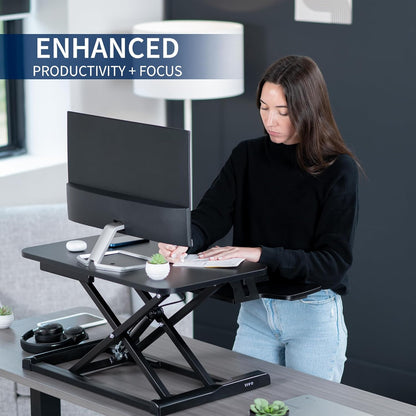 Black 32 in Standing Desk Converter, DESK-V000K