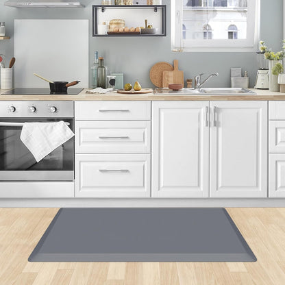 KitchenClouds Kitchen Mat Cushioned Anti Fatigue Rug 17.3"x28" Water Resistant, Non Slip, Standing and Comfort Desk/Floor Mats for House Sink Office (Black)