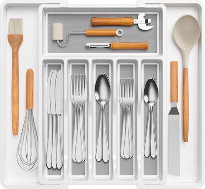Expandable Silverware Drawer Organizer, Kitchen Utensil Tray