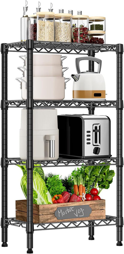 M MZG 450 lbs Steel Storage Shelving 3-Tier Utility Shelving Unit Steel Organizer Wire Rack for Home,Kitchen,Office (11.8" D x 17.7" W x 26.3" H) - Colors B