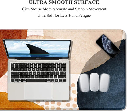 Auhoahsil Desk Mat, Ultra Large Mouse Pad, XXL Gaming Mousepad, Green Tropical Leaves Deskpad, Big Extended Full Size Mouse Pad, Desktop Desk Matt for Keyboard, Laptop & Computer, 35.5 x 15.7 in - Colors B